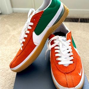 Men’s size 10.5 (US) Nike BRSB Sneakers in Orange and Green.